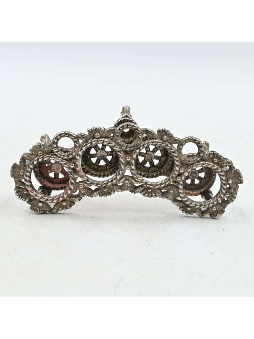 Celeste Silver tone 4 Hole Lipstick Holder Hollywood Regency Glam Vanity Vintage